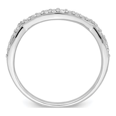 14K White Gold 1/5 ct tw Diamond Contoured Wedding Band – view 3