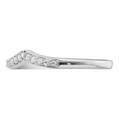 14K White Gold 1/5 ct tw Diamond Contoured Wedding Band – view 4