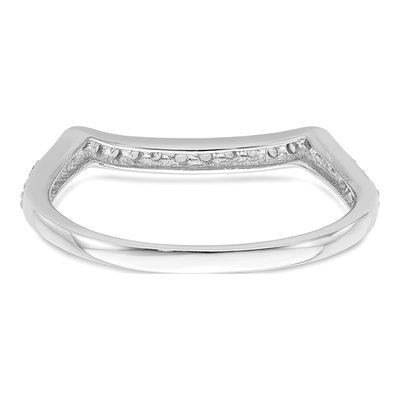 14K White Gold 1/5 ct tw Diamond Contoured Wedding Band – view 6