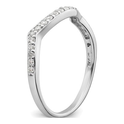 14K White Gold 1/5 ct tw Diamond Contoured Wedding Band – view 7
