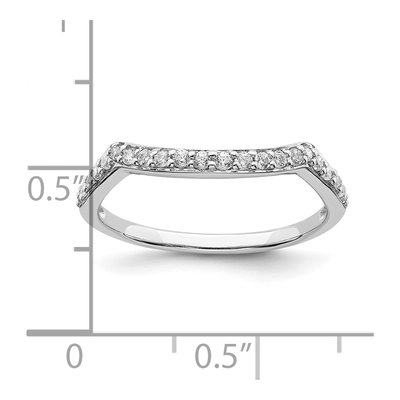 14K White Gold 1/5 ct tw Diamond Contoured Wedding Band – view 8