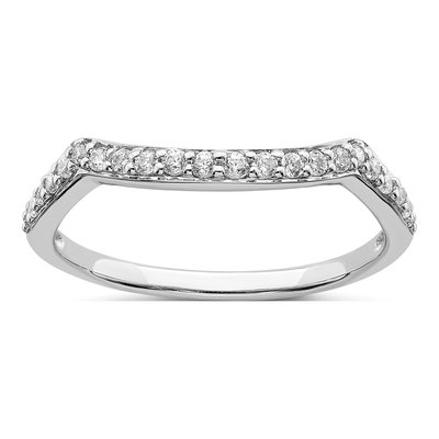 14K White Gold 1/5 ct tw Diamond Contoured Wedding Band