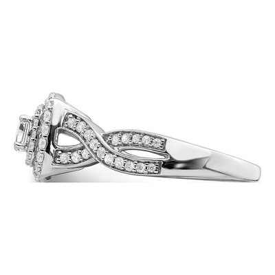 14K White Gold Double Halo Diamond Engagement Ring Semi-Mount – view 3