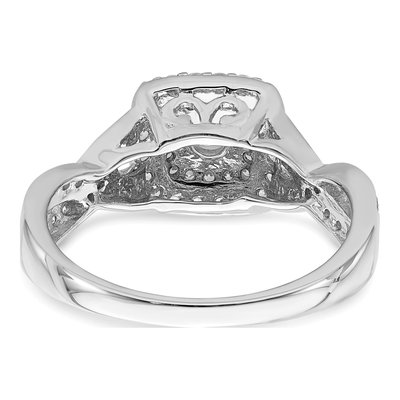 14K White Gold Double Halo Diamond Engagement Ring Semi-Mount – view 5