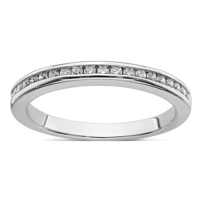 14K White Gold 1/5 ct tw Diamond Wedding Band