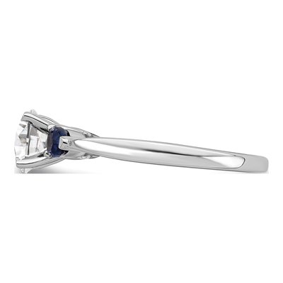 14K White Gold Sapphire Engagement Ring Semi-Mount – view 3