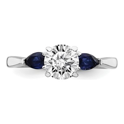 14K White Gold Sapphire Engagement Ring Semi-Mount – view 4