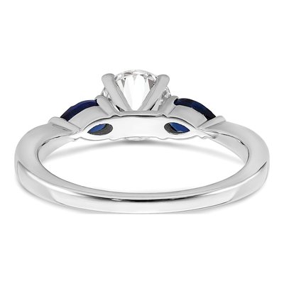 14K White Gold Sapphire Engagement Ring Semi-Mount – view 5