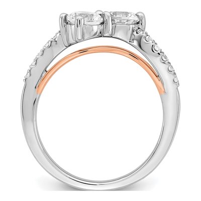 14K White Gold Two-Stone Diamond Engagement Ring Semi-Mount – view 2