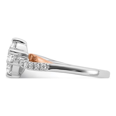 14K White Gold Two-Stone Diamond Engagement Ring Semi-Mount – view 3