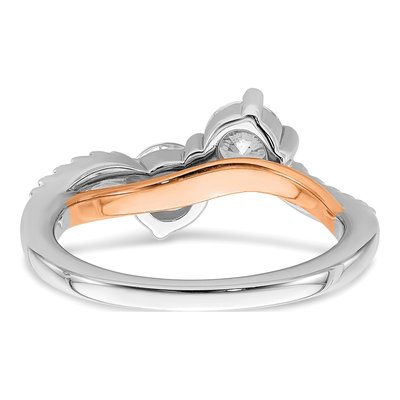14K White Gold Two-Stone Diamond Engagement Ring Semi-Mount – view 4