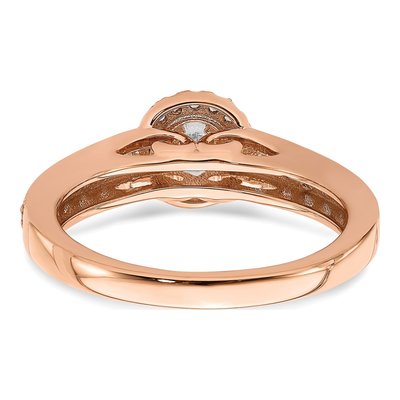 14K Rose Gold Halo Diamond Setting Engagement Ring Semi-Mount – view 5