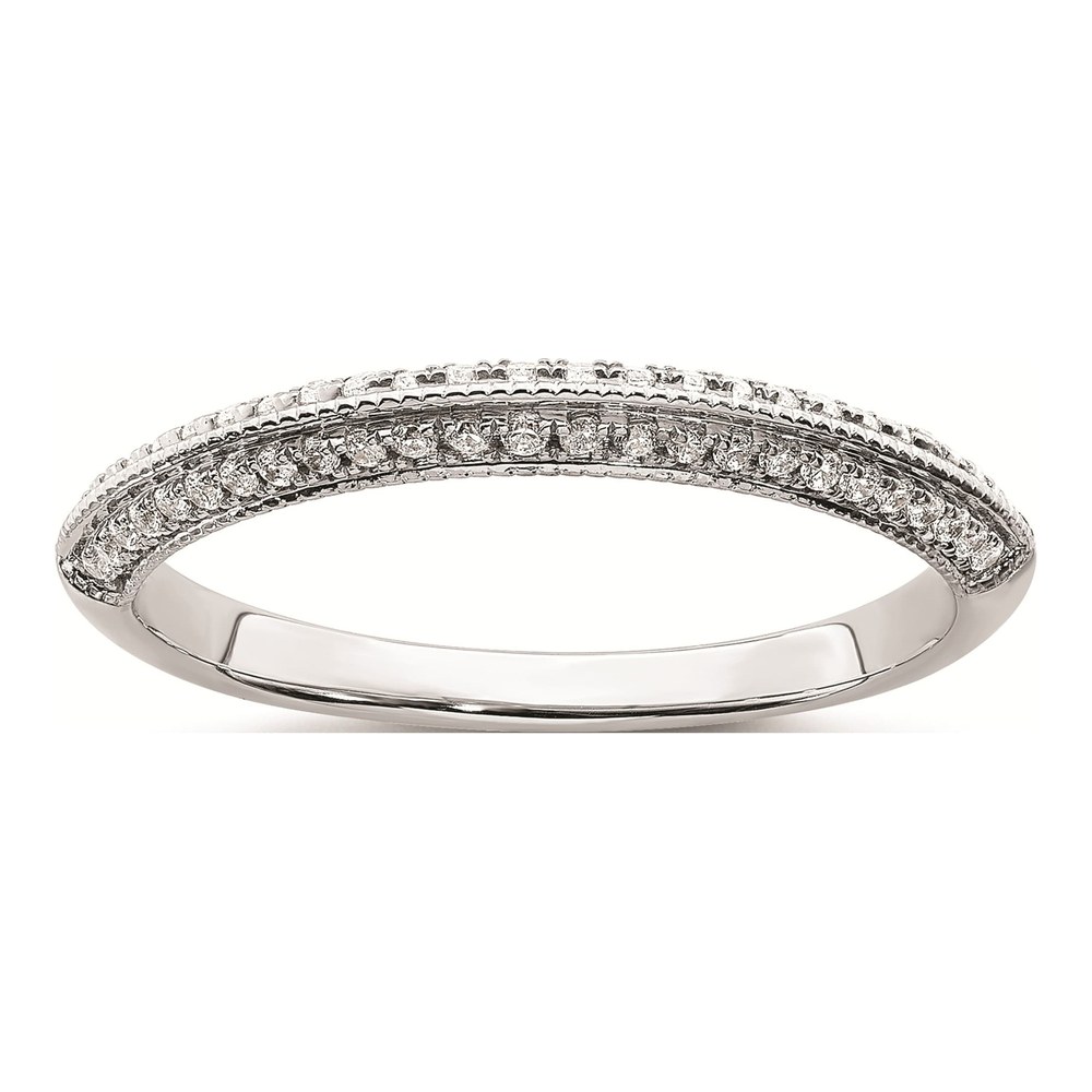14K White Gold 1/5 ct tw Diamond Wedding Band