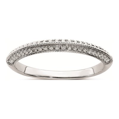 14K White Gold 1/5 ct tw Diamond Wedding Band