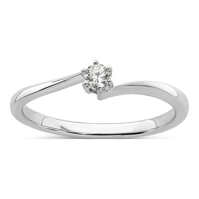14K White Gold 1/8 ct tw Lab-Grown Diamond Promise Ring