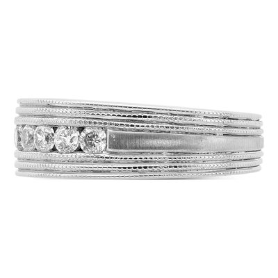 Men's 14K White Gold 5/8 ct tw Lab-Grown Diamond 7-Stone Ring – view 4