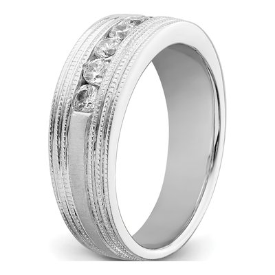 Men's 14K White Gold 5/8 ct tw Lab-Grown Diamond 7-Stone Ring – view 7