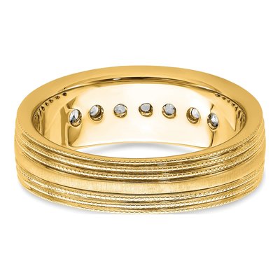 Men's 14K Yellow Gold 5/8 ct tw Lab-Grown Diamond Wedding Band – view 7