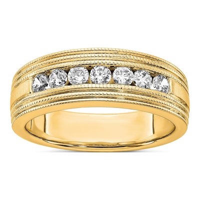 Men's 14K Yellow Gold 5/8 ct tw Lab-Grown Diamond Wedding Band