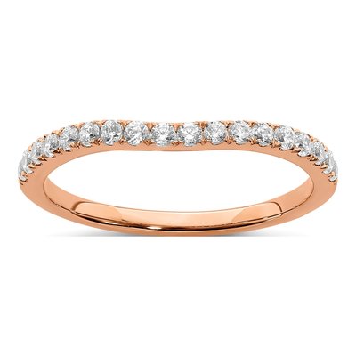 10K Rose Gold 1/3 ct tw Lab-Grown Diamond Wedding Band