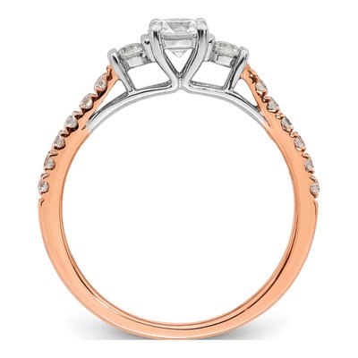 10K Two-Tone Gold 3/4 ct tw Lab-Grown Diamond Petite Engagement Ring – view 3