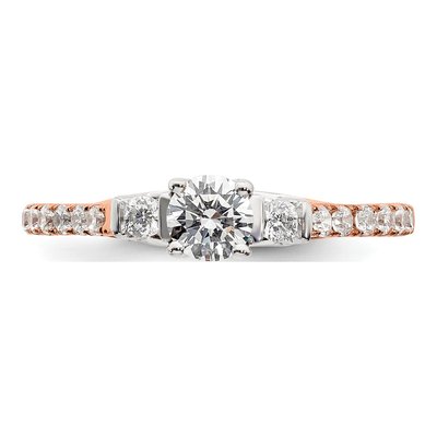10K Two-Tone Gold 3/4 ct tw Lab-Grown Diamond Petite Engagement Ring – view 5