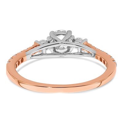 10K Two-Tone Gold 3/4 ct tw Lab-Grown Diamond Petite Engagement Ring – view 6