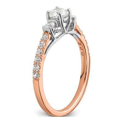 10K Two-Tone Gold 3/4 ct tw Lab-Grown Diamond Petite Engagement Ring – view 7