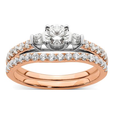 10K Two-Tone Gold 3/4 ct tw Lab-Grown Diamond Petite Engagement Ring – view 8
