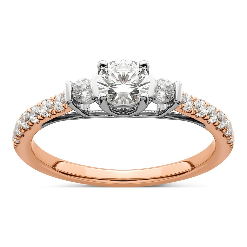10K Two-Tone Gold 3/4 ct tw Lab-Grown Diamond Petite Engagement Ring