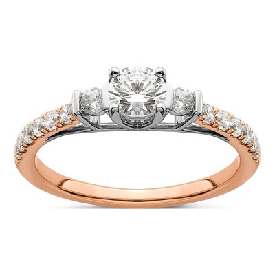 10K Two-Tone Gold 3/4 ct tw Lab-Grown Diamond Petite Engagement Ring
