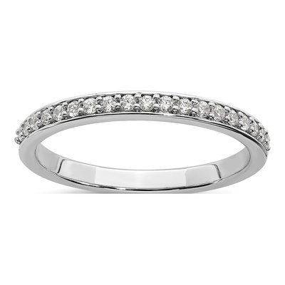 10K White Gold 1/5 ct tw Lab-Grown Diamond Wedding Band