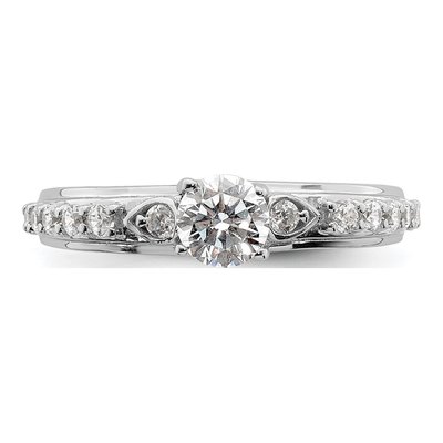 10K White Gold 3/4 ct tw Lab-Grown Diamond Petite Engagement Ring – view 4