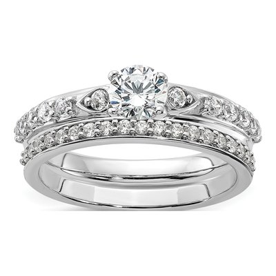 10K White Gold 3/4 ct tw Lab-Grown Diamond Petite Engagement Ring – view 7
