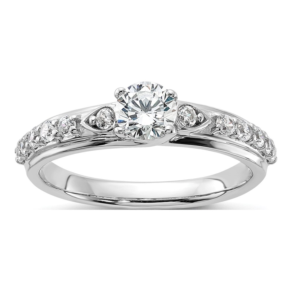 10K White Gold 3/4 ct tw Lab-Grown Diamond Petite Engagement Ring