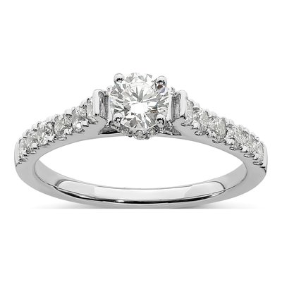 14K White Gold 7/8 ct tw Lab-Grown Diamond Petite Promise Ring