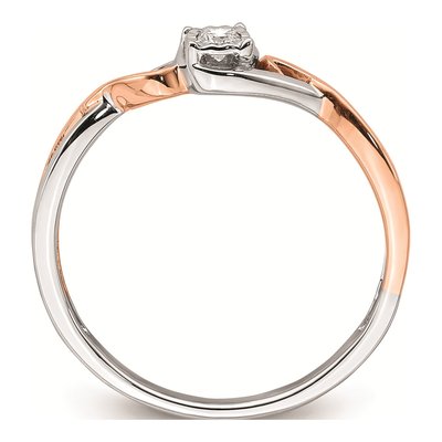 14K Two-Tone Gold 1/20 ct tw Diamond Criss-Cross Promise Engagement Ring – view 2