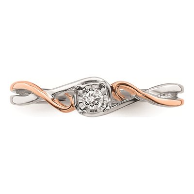 14K Two-Tone Gold 1/20 ct tw Diamond Criss-Cross Promise Engagement Ring – view 4