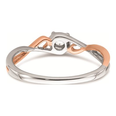 14K Two-Tone Gold 1/20 ct tw Diamond Criss-Cross Promise Engagement Ring – view 5