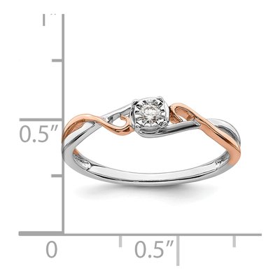 14K Two-Tone Gold 1/20 ct tw Diamond Criss-Cross Promise Engagement Ring – view 6