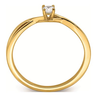 14K Yellow Gold 1/8 ct tw Diamond Criss-Cross Promise Engagement Ring – view 3