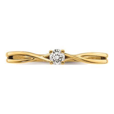 14K Yellow Gold 1/8 ct tw Diamond Criss-Cross Promise Engagement Ring – view 5