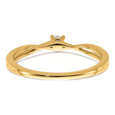 14K Yellow Gold 1/8 ct tw Diamond Criss-Cross Promise Engagement Ring – view 6