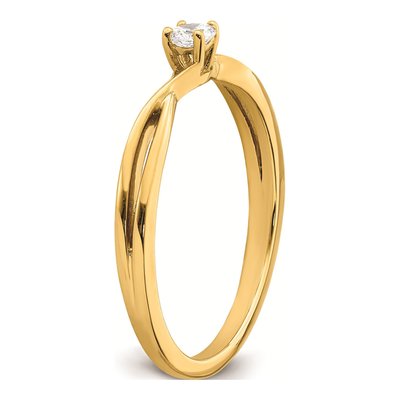 14K Yellow Gold 1/8 ct tw Diamond Criss-Cross Promise Engagement Ring – view 7