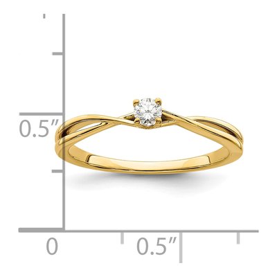 14K Yellow Gold 1/8 ct tw Diamond Criss-Cross Promise Engagement Ring – view 8
