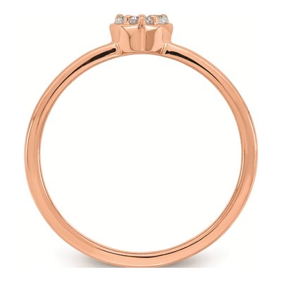 14K Rose Gold 1/8 ct tw Diamond Heart Promise Engagement Ring – view 2