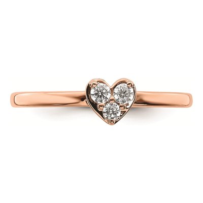 14K Rose Gold 1/8 ct tw Diamond Heart Promise Engagement Ring – view 4