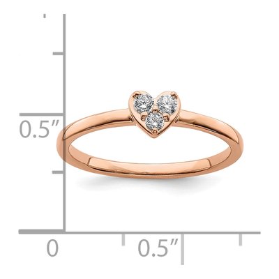 14K Rose Gold 1/8 ct tw Diamond Heart Promise Engagement Ring – view 6