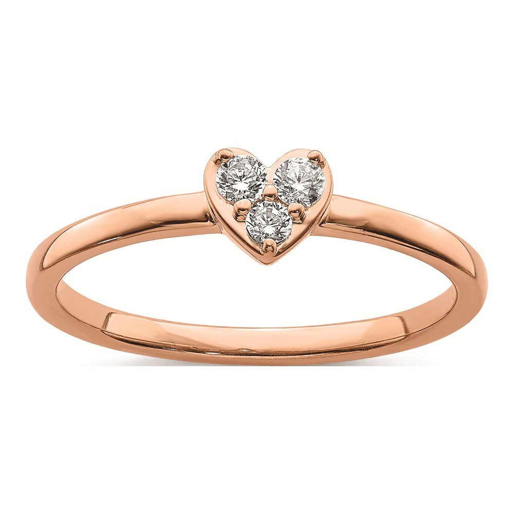 14K Rose Gold Diamond Heart Promise Ring