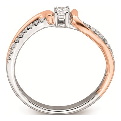 14K Two-Tone Gold 1/5 ct tw Diamond First Promise Bypass Engagement Ring – view 2